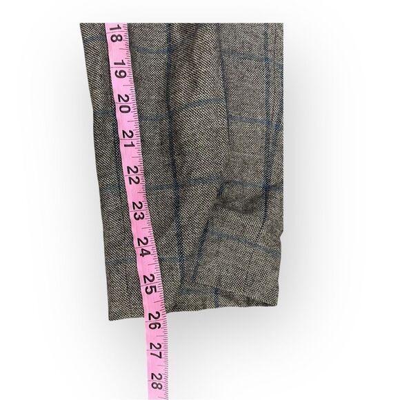 $285 Theory Cropped Wool Blend Windowpane Check Pants Size 12 - Picture 13 of 15